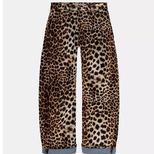 *BRAND NEW* ZARA LIMITED EDITION FLOCKED ANIMAL PRINT JEANS/TROUSERS